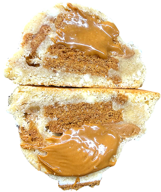 Biscoff stuffed New York style cookie with Biscoff spread and Biscoff biscuit centre