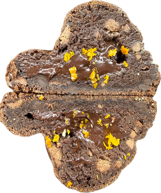 Chocolate Orange thick NYC-style cookie with chocolate chips and orange flavour